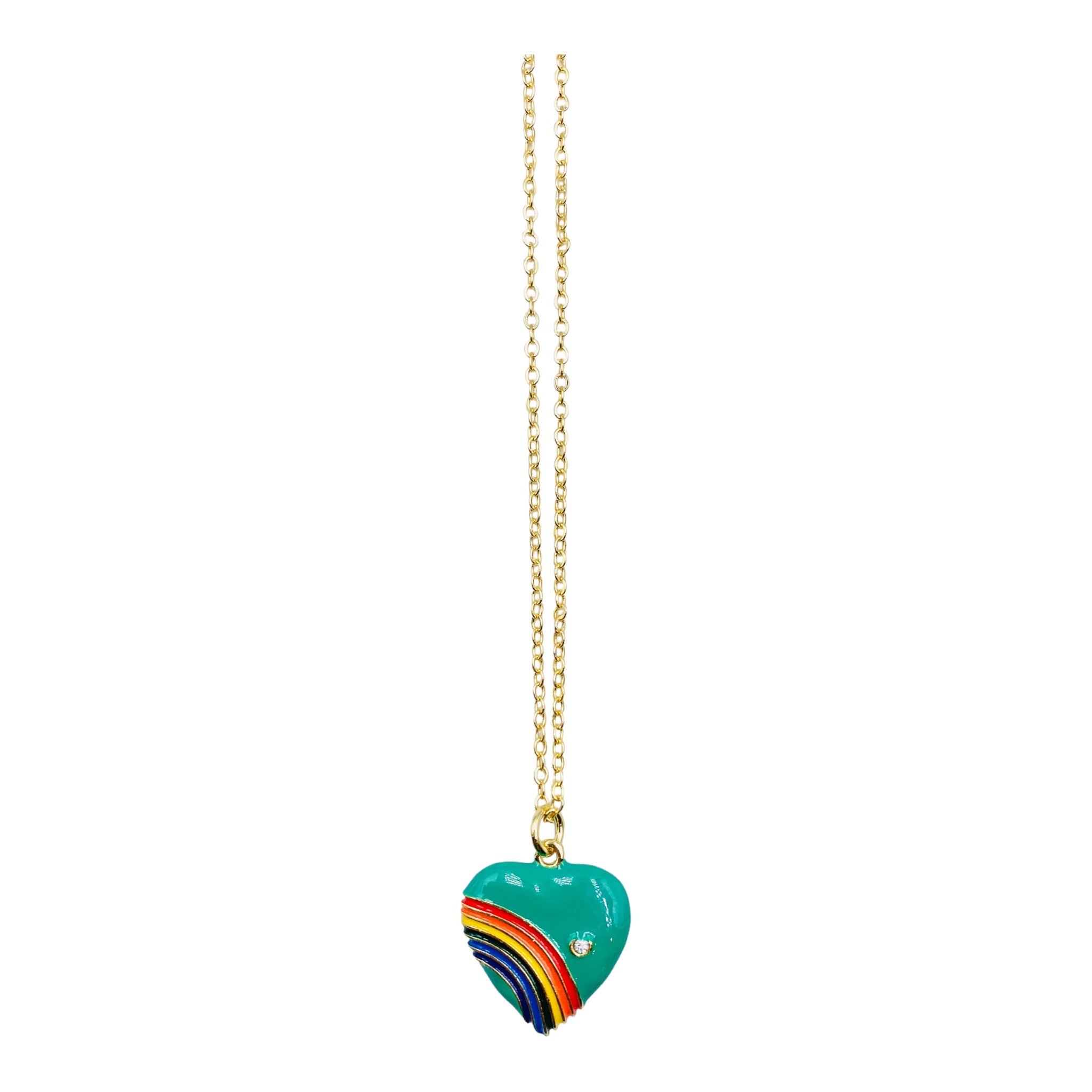 NECKLACE HEARTLOVE FOREST GREEN