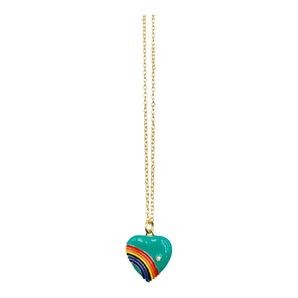 NECKLACE HEARTLOVE FOREST GREEN