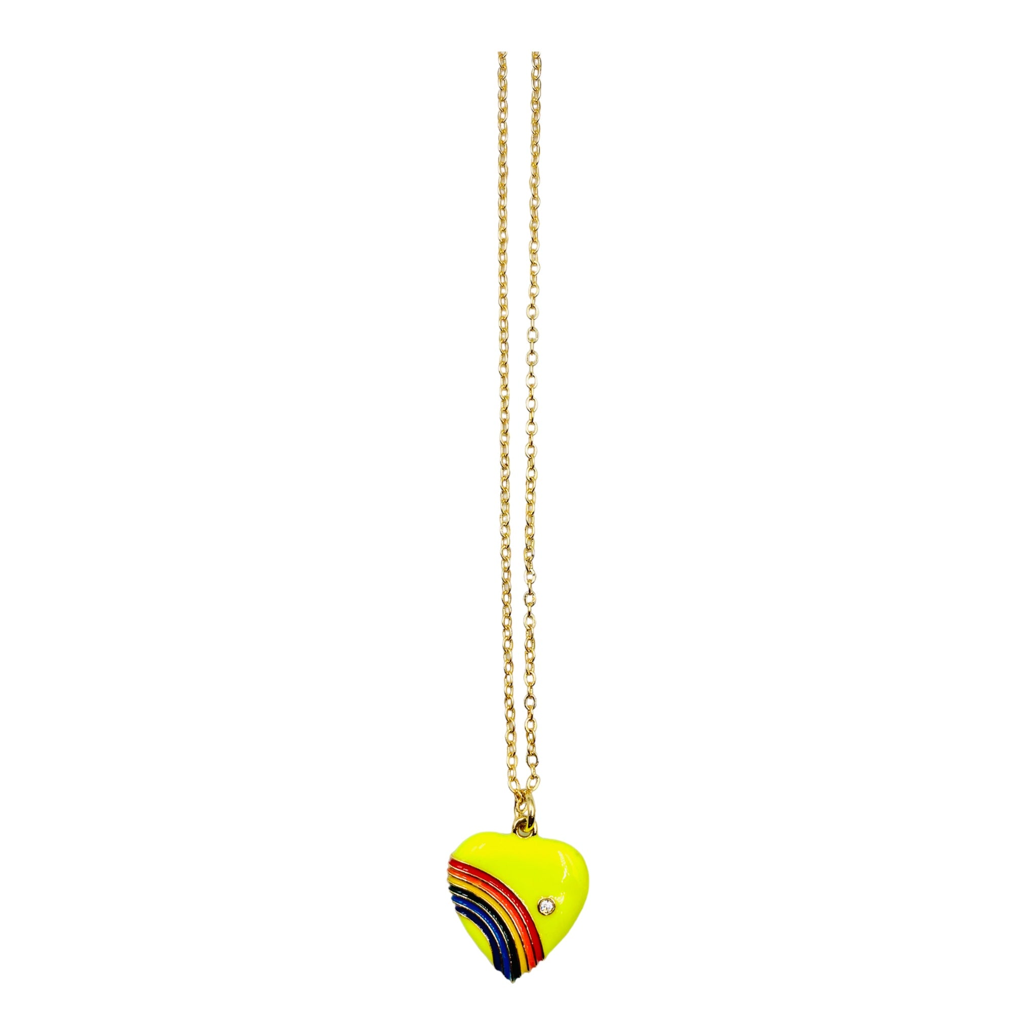 NECKLACE HEARTLOVE FLUO YELLOW