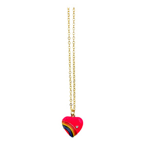 NECKLACE HEARTLOVE FUSHIA