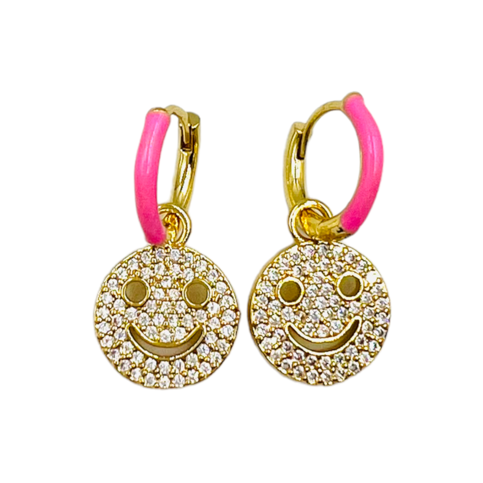 EARRINGS SMILEY STRASS - Available in 10 colors