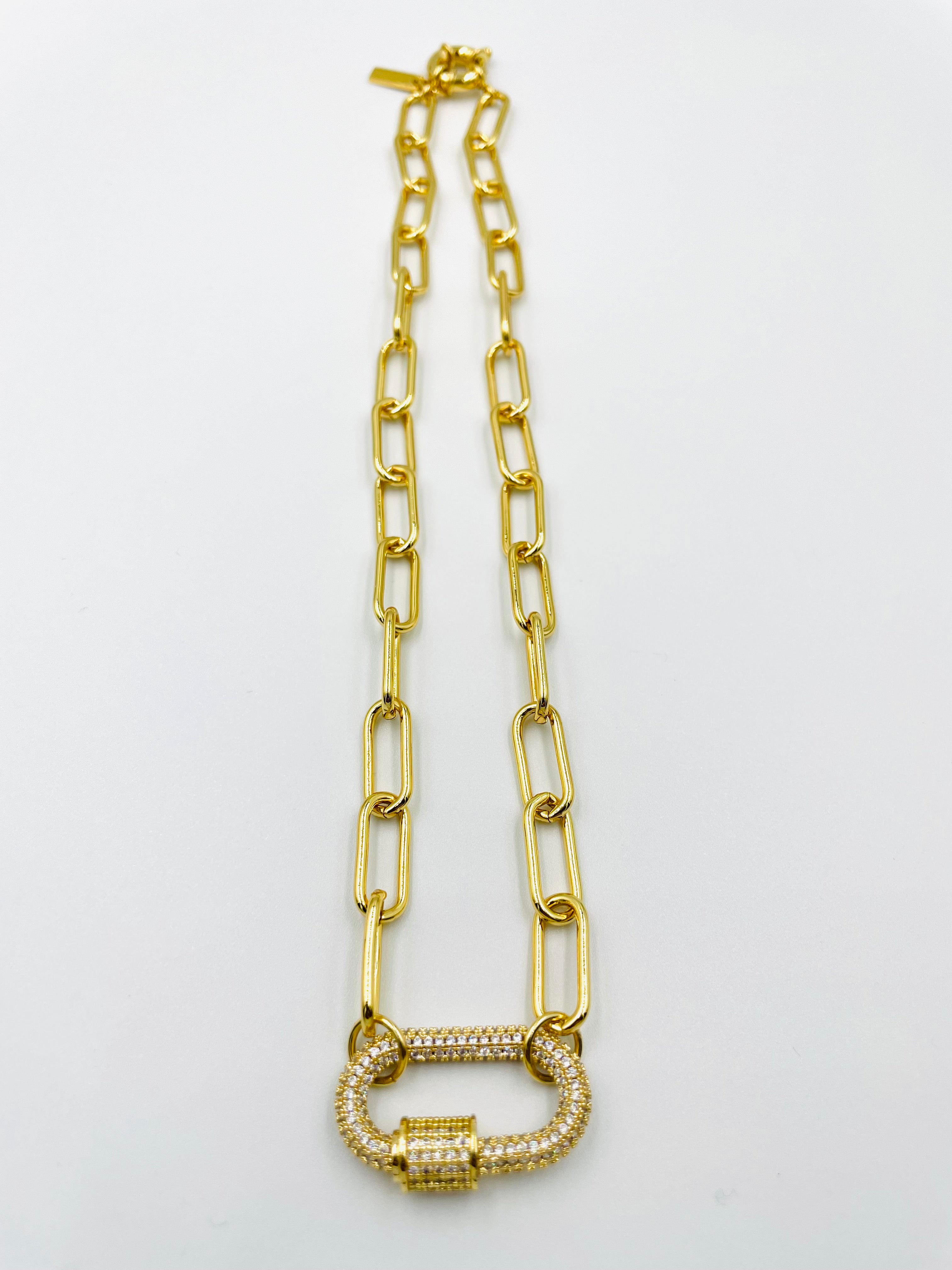 CLIPPER NECKLACE ALL STRASS SMALL CHAIN choose between 4 differents