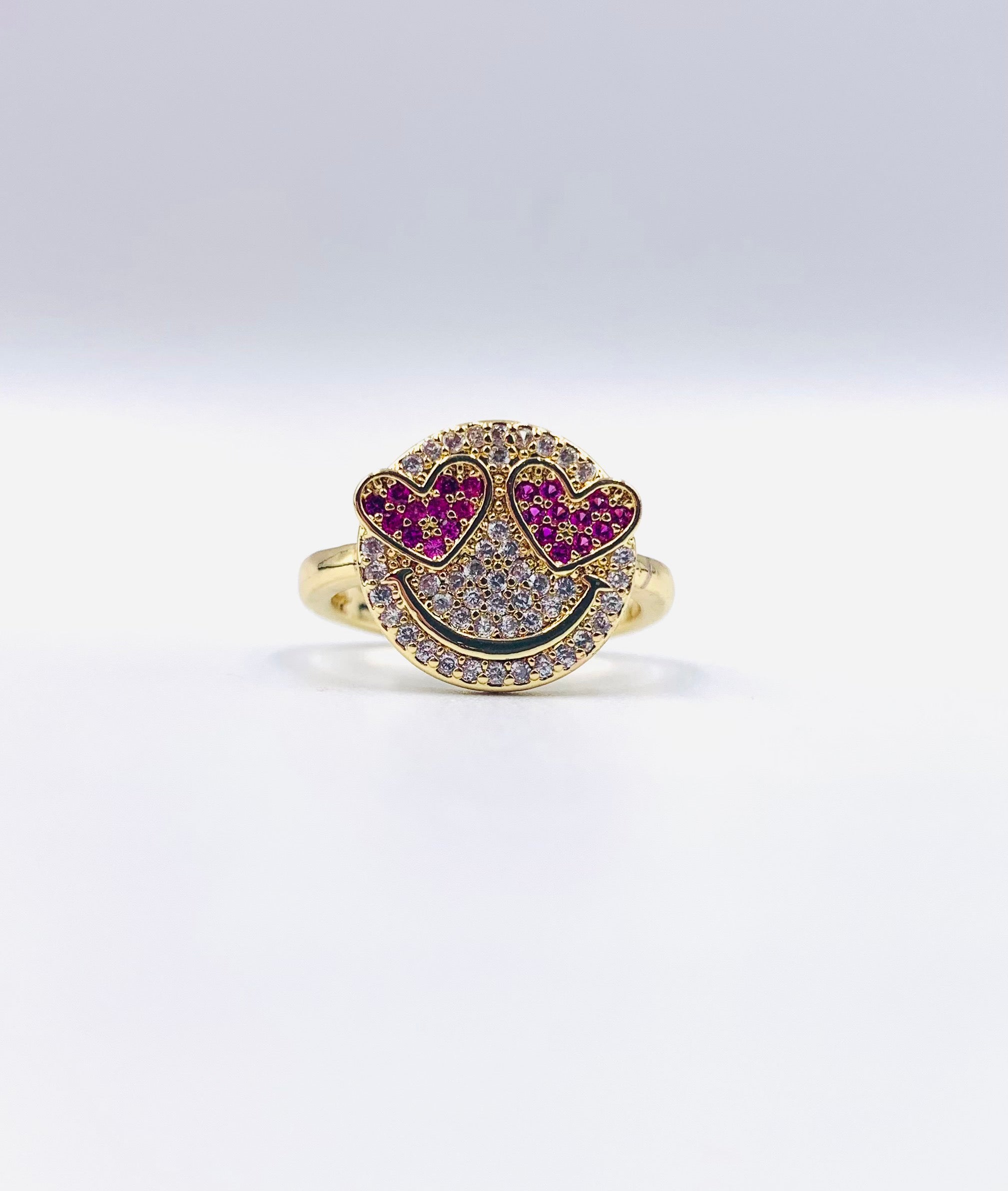 RING SMILEY PINK S