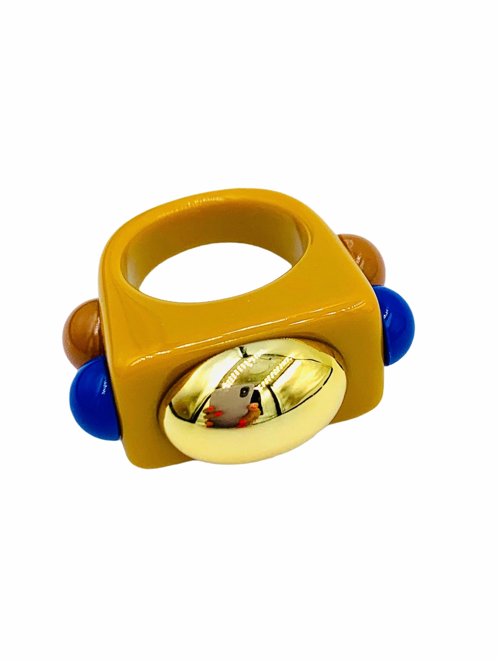 Bague chunky MOUTARDE RETRO