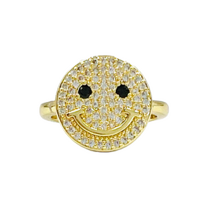 RING SMILEY ZWART S