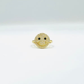 RING SMILEY ZWART S