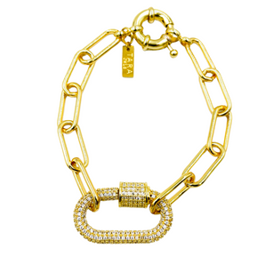 BRACELET LOCKER STRASS GOLD